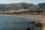 The sandy beach on a busy August day
