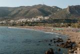 The sandy beach on a busy August day