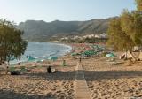 The sandy beach on a busy August day